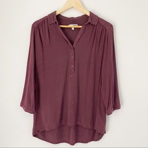 Sonoma 3/4 Sleeve Burgundy Purple Top Sz Medium